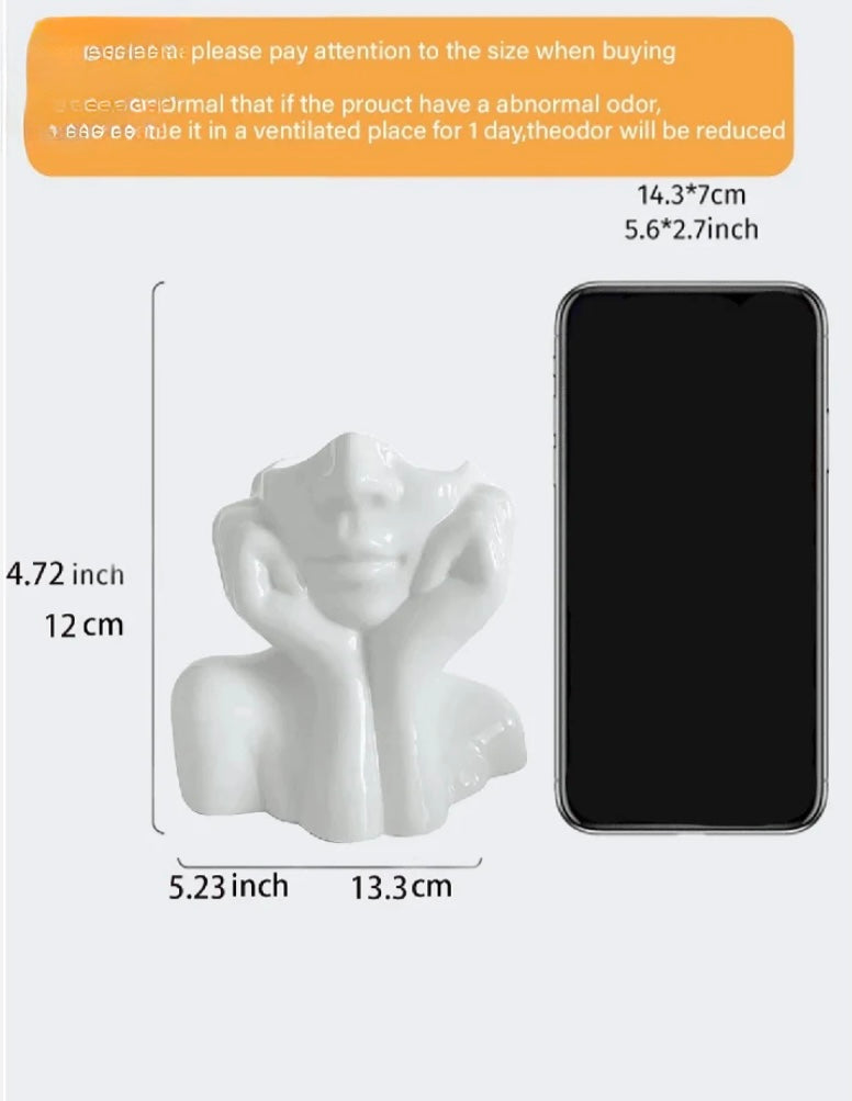 Female Head Half Chest Vase