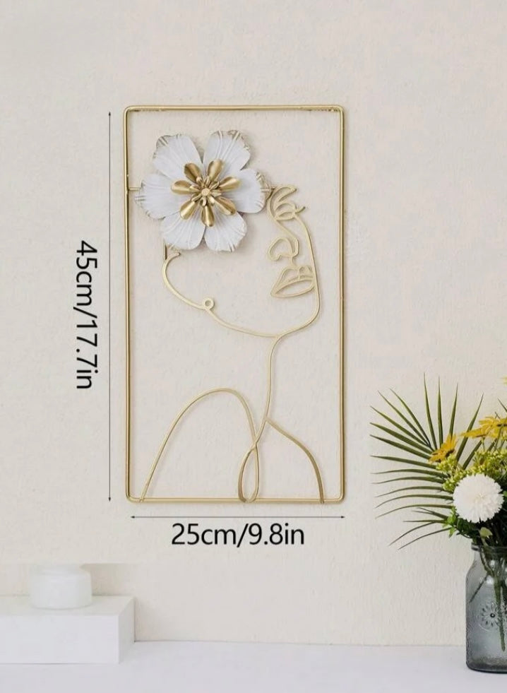 1pc High-End Woman & Flower Wall Art Decor