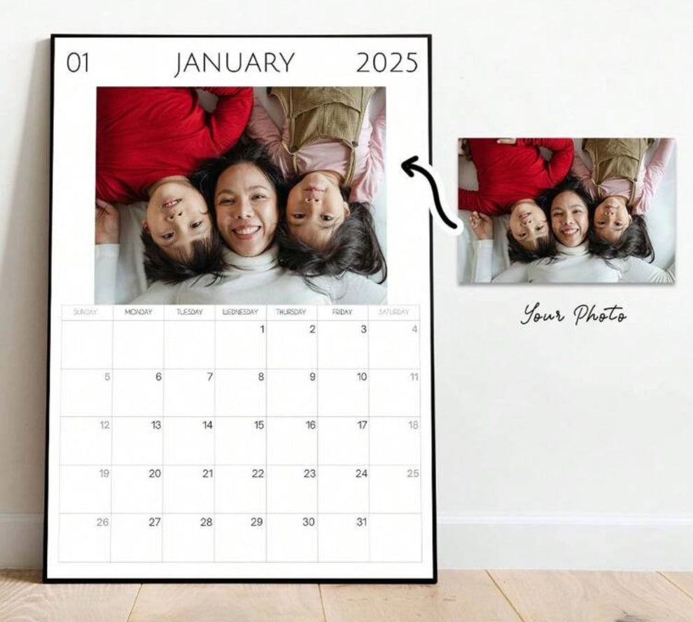 1 Personalized Photo Calendar Canvas Print